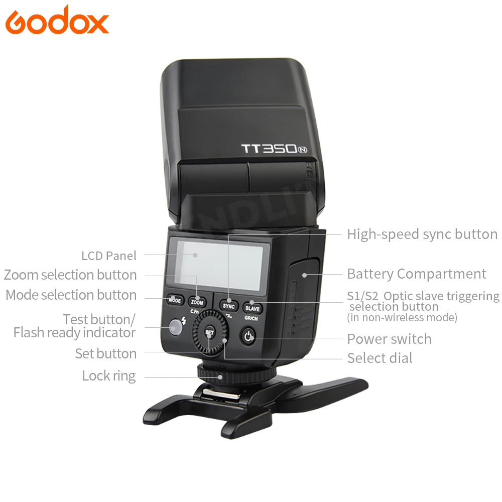 GODOX TT350N для камеры Nikon 2 4G HSS 1/8000s TTL GN36 Вспышка Speedlite + Диффузор CONXTRUE светодиодный USB
