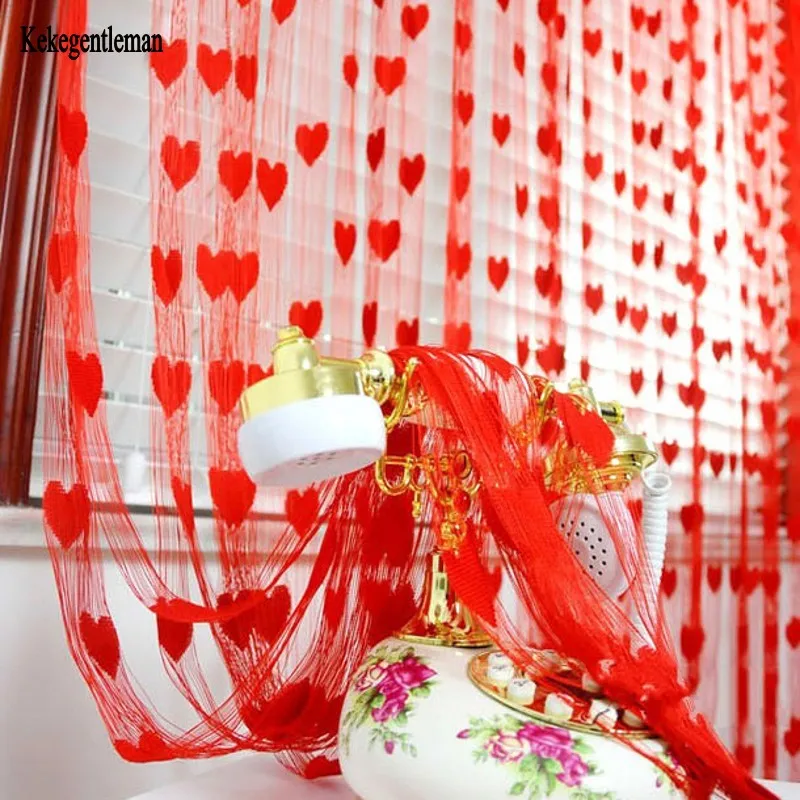 

Brand New 100cm*200cm New Fashion Korean Cute Heart Line Tassel String Door Curtain Window Room Divider Curtain Valance