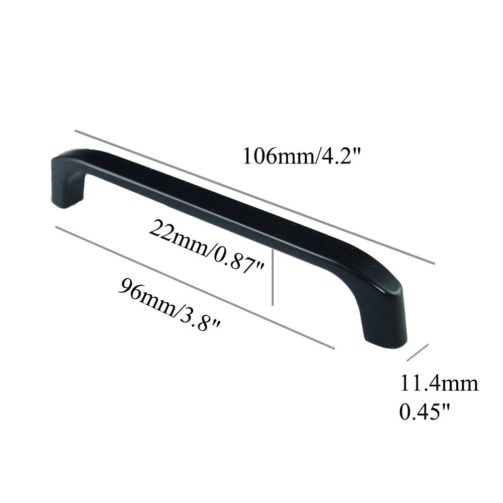 LWZH аппаратная ручка для шкафа 2-Pack дверная мебели ящика кухни черные винты в