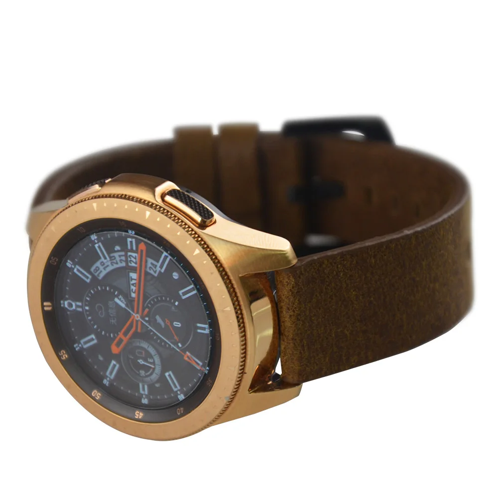 Ретро кожаный ремешок для samsung Galaxy Watch 42 мм/46 мм/Active 2 1 наручный ремешок Active2 40 мм 44 мм черный/коричневый браслет ремешок для часов