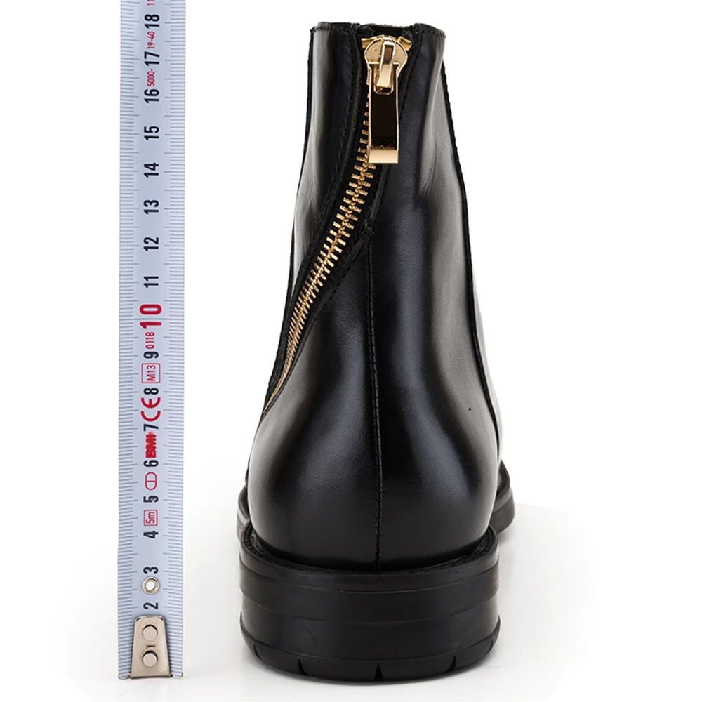 2017 Новых Людей Лодыжки Челси Сапоги Из Натуральной Кожи Круглый носок Корова