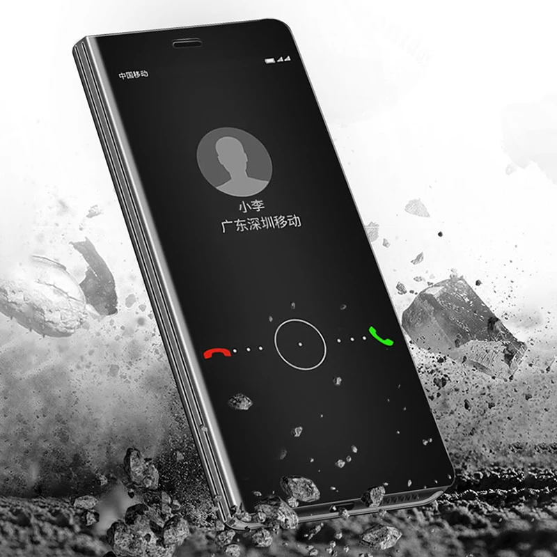 Зеркальный флип чехол для Huawei P10 Plus honor 9 Lite lite умный зеркальный кожаный книжка mate 10