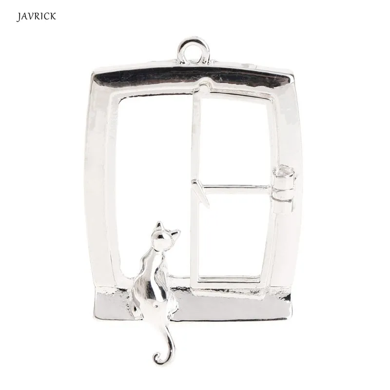 Серебристый Metal Frame UV Epoxy Resin Crafts Tools DIY Jewelry Making Pendant Necklace Cat Sit Window Gold Silver Handmade Gifts Charms - Цвет: Серебристый