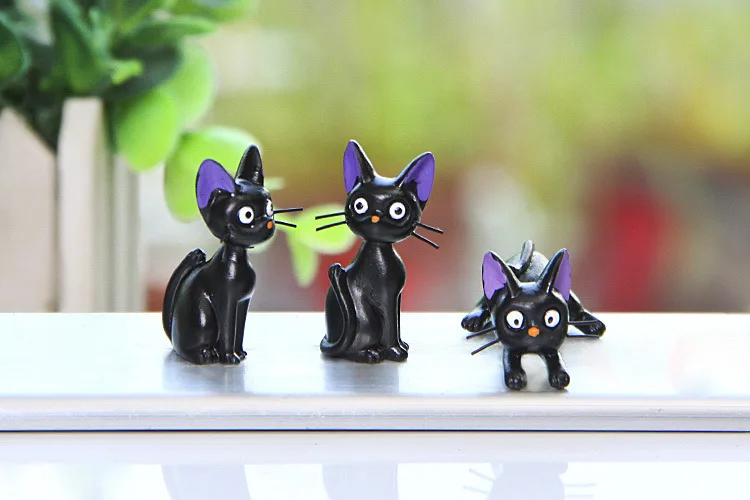 1 шт. изделия из смолы Kiki's, служба доставки, фигурки кошек, белые животные, украшения, черная кошка Kiki Gigi, миниатюры, украшения, подарки