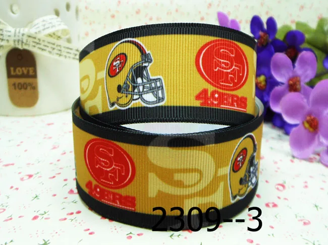 [IuBuFiGo] 10Y 7/8 &quotперсонажи напечатаны Grosgrain ленты 22 мм спортивные знак команды X2309