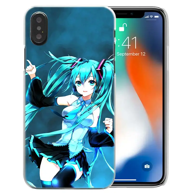 11 Жесткий пластиковый чехол с Аниме Хацунэ Мику для iPhone XS Max XR X 10 7 8 6 6S Plus 5S SE 5 4S 4 5C, прозрачный чехол для телефона - Цвет: 11