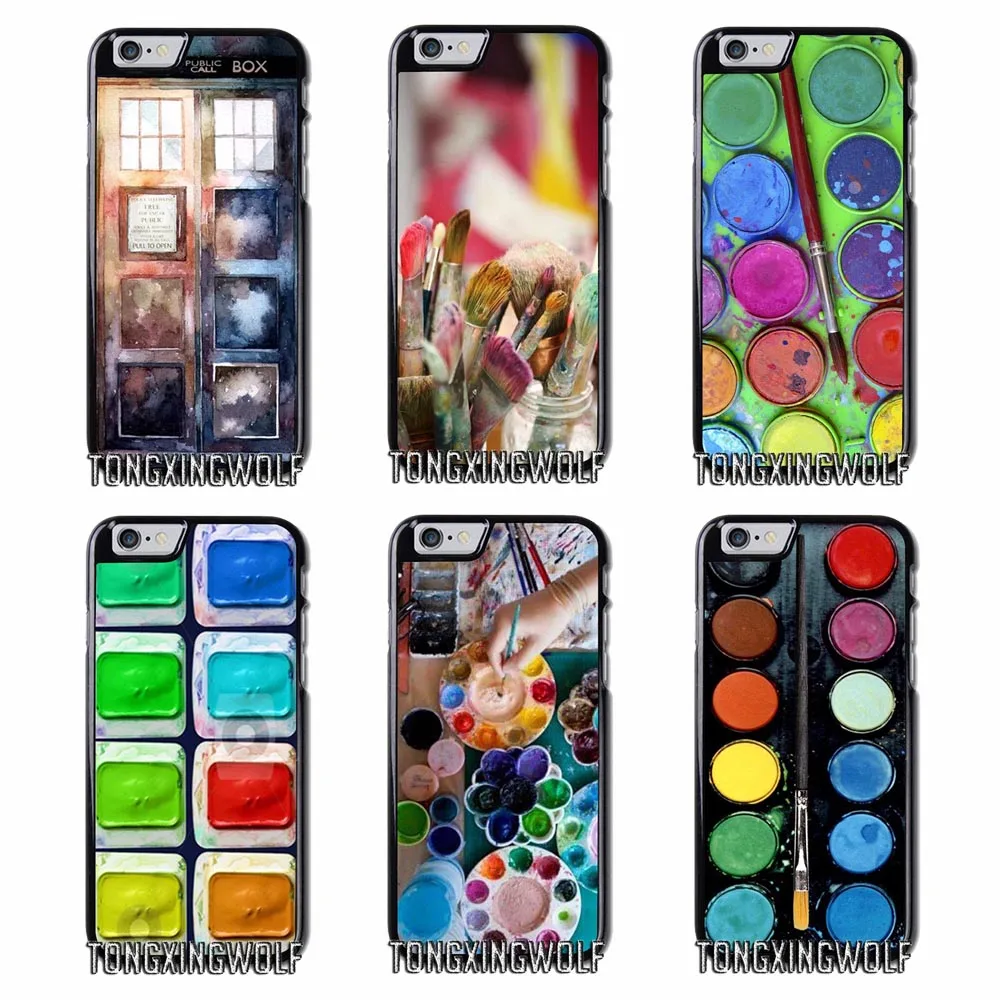 Набор акварельных Краски Обложка для iPhone 4S 5S SE 6 S 7 8 9 плюс XR XS Max samsung Примечание S4 S5
