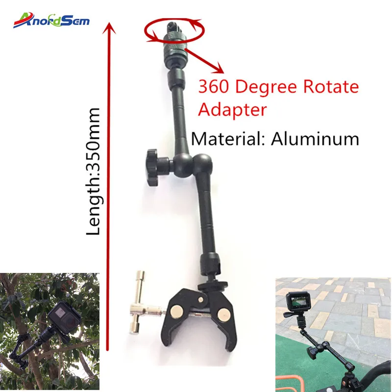 Аксессуары Anordsem, шарнирное крепление на руль велосипеда, мотоцикла, для камеры Gopro Hero 9, 8, 7, 6, 5, 5, Session 4, SJ, Xiaomiyi 4K