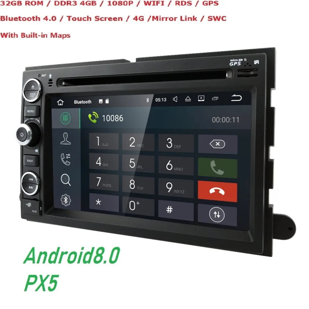 Android8.0 4 Гб + 32 ГБ Автомобильный dvd плеер GPS навигация для Ford F150 F250/F350 Explorer Edge Mustang Escape