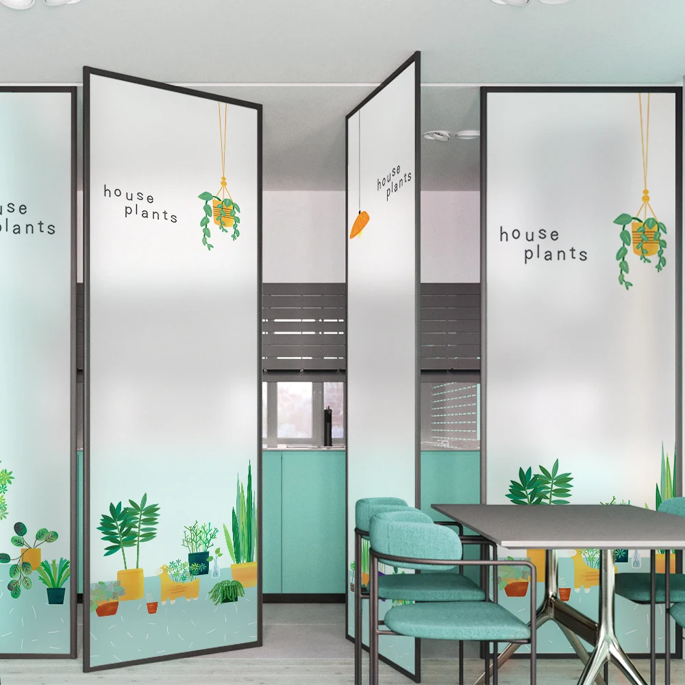 Витражная статическая пленка для окна матовая непрозрачная конфиденциальная