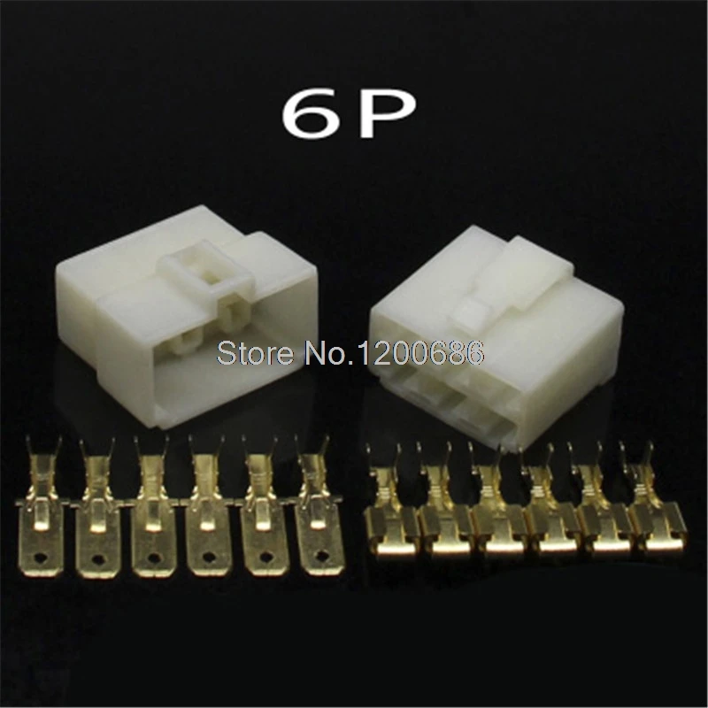 

6PIN Automotive Connector Plug 6.3mm Connector Male-Female Butt Plug connector
