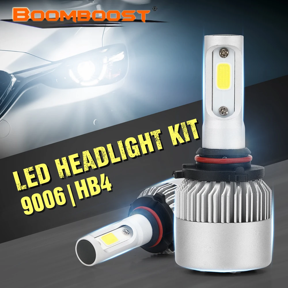 

BOOMBOOST COB LED Car Headlight Bulb Hi-Lo Beam 8000LM 6500K Auto Headlamp 12v 24v 72W H1 H3 H4 H7 H11 9004 9005 9006 9007