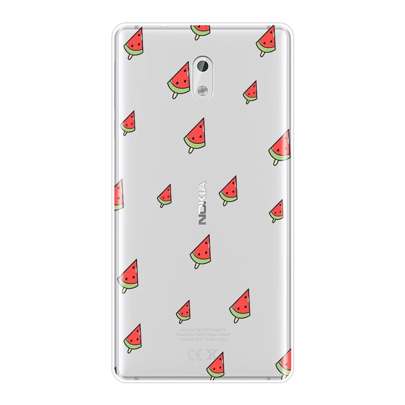 ТПУ задняя крышка для Nokia X6 7 Plus Мягкий силиконовый арбуз фрукты Забавный летний
