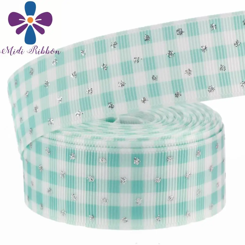 1 &quot25 мм Мини точки блеск проверьте джинсы Sweet Heart Отпечатано Grosgrain ленты DIY
