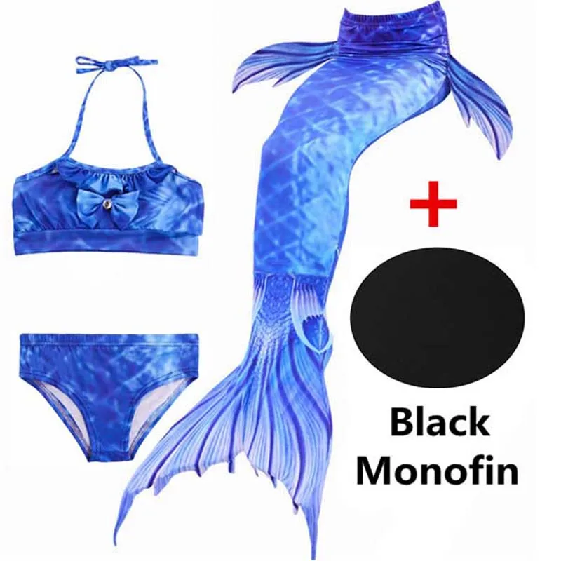 4 шт. купальные костюмы Русалочки с моноластами для девочек маскарадный костюм