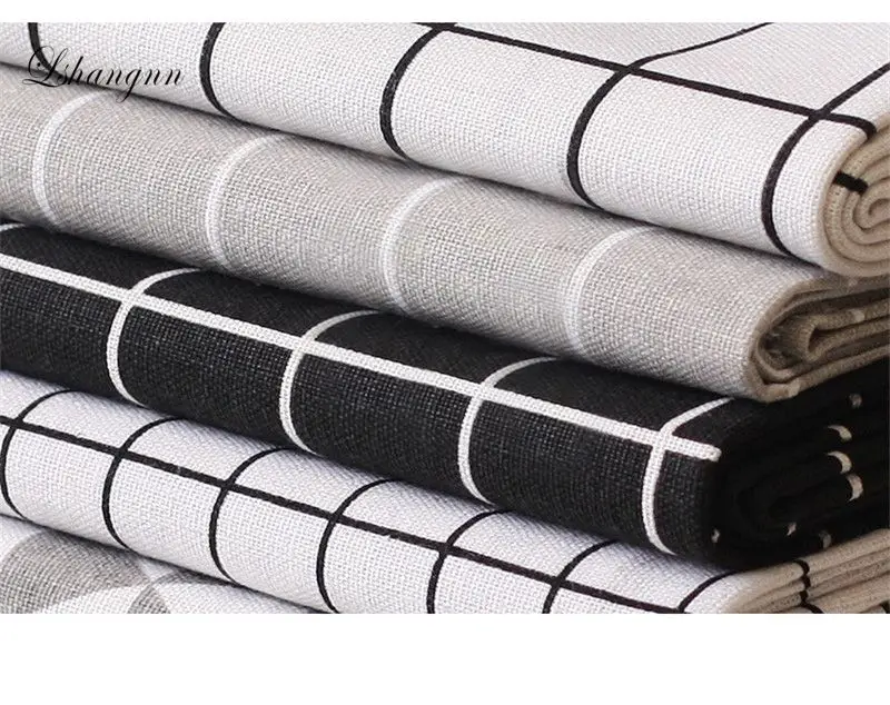 Тканевая шторка из хлопка и льна с 6 квадратными треугольниками 50x150 см|linen cloth|designer