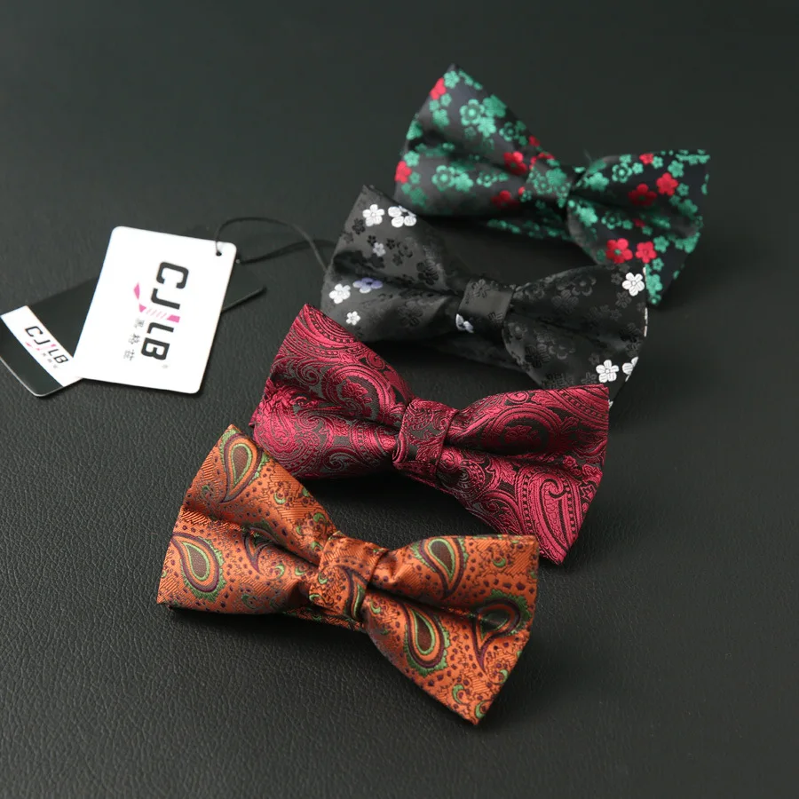 

Hig Quality New Designer Bow Tie Mens Retro Wedding Party Polyester Fiber Custom Bowtie Paisley 12x6cm 10pcs/lot