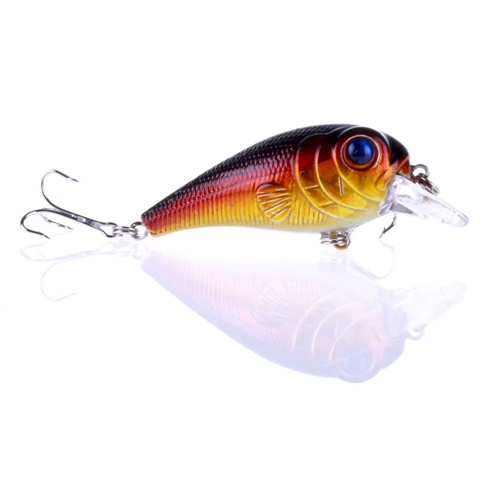 4 Pcs/lot crank head Fishing Lures plastic bionic Bait Tackle Treble Hook Artificial Baits 3D eyes 11.3g 7cm | Спорт и развлечения