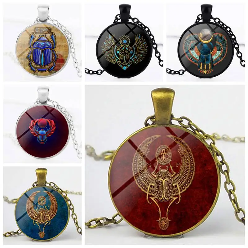 Серебристая бронзовая черная подвеска SUTEYI с жуком Египетский Scarab кулон ожерелье