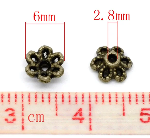 DoreenBeads 300 бронзовые колпачки для цветочных бусин 6х2 8 мм (B13158) yiwu|cap stapler|cap contractcap