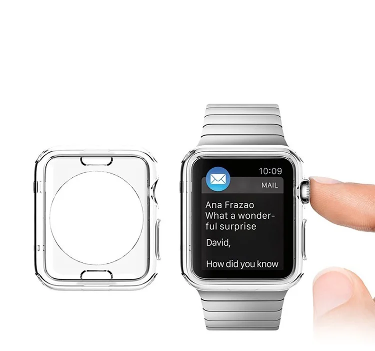 Ультратонкий силиконовый чехол для Apple Watch 4 3 2 часов 42 мм 44 38 40 защитный мягкий