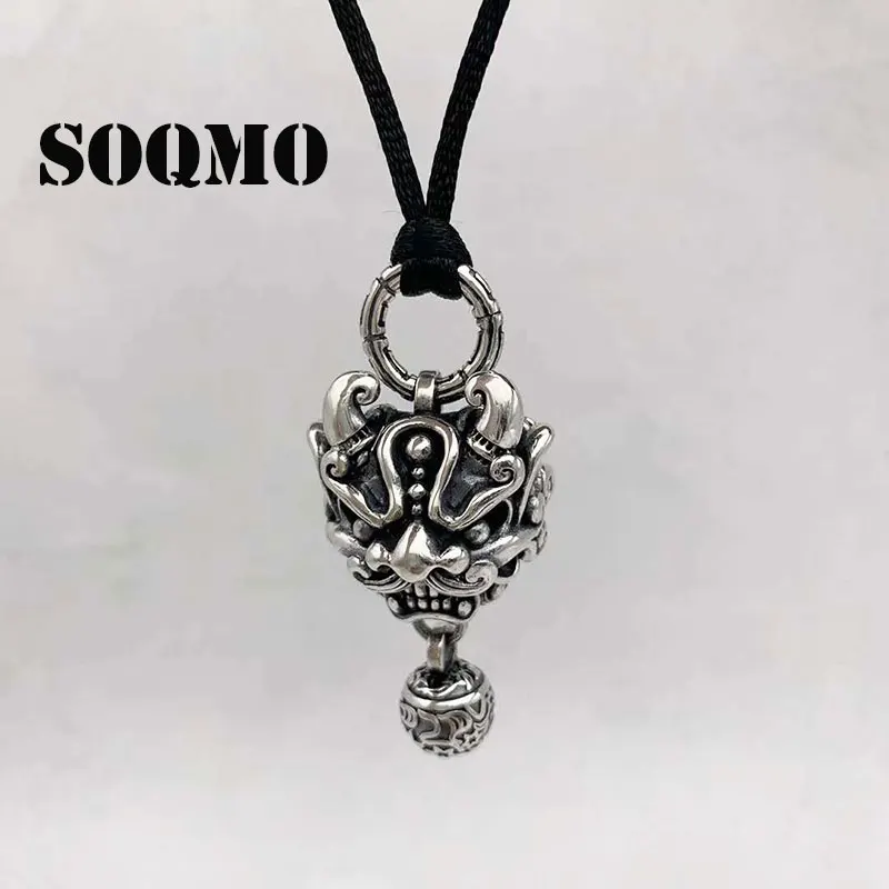 SOQMO 2019 хип-хоп животное Лев колокольчик кулон 100% Стерлинговое серебро 925 для