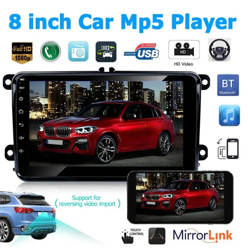 VODOOL 2 Din 8 &quotсенсорный экран Android 1 автомобильный стерео MP5 плеер GPS Bluetooth навигация