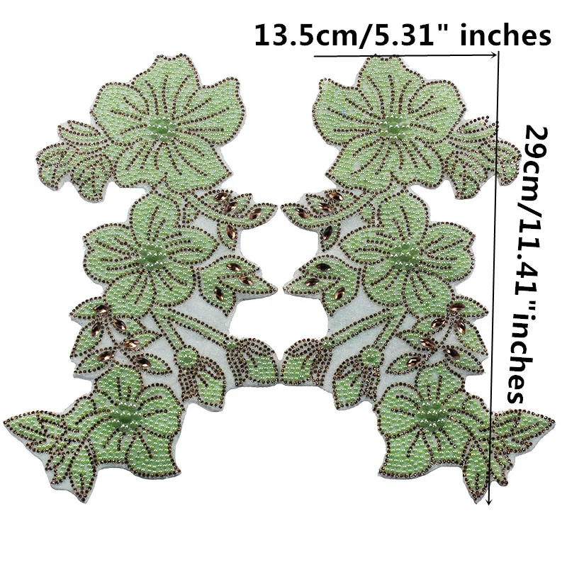 5 пар Зеленые Бусины Стразы с горячей фиксацией|iron on crystal|rhinestones iron onhot fix rhinestone |