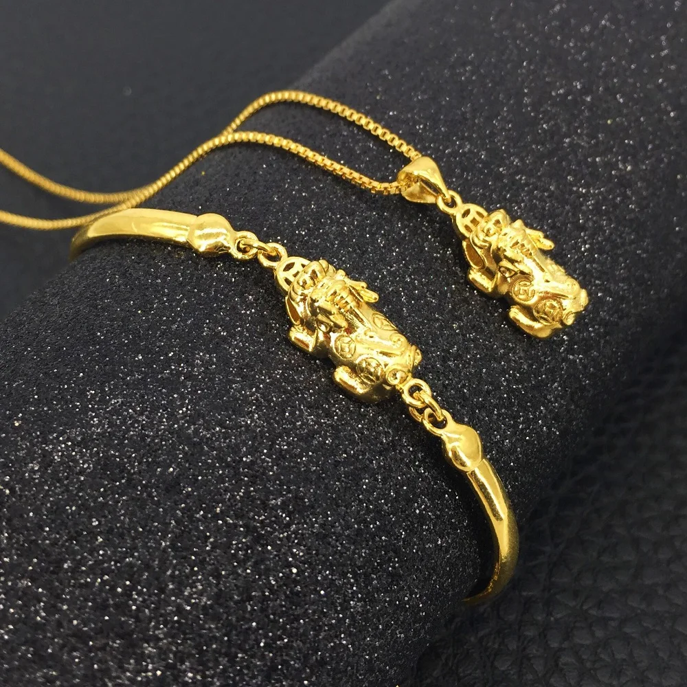 Hot Sale Mascot Pixiu Pendant Vietnam Sand Gold Transfer Luck Bracelet Lovers' Fashion Gifts Wholesale | Украшения и