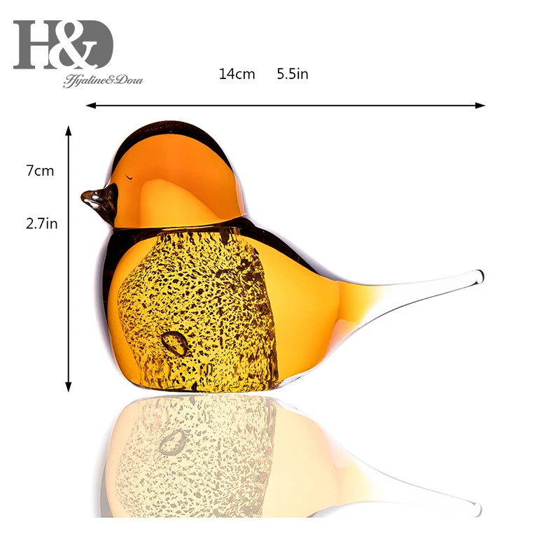 H&D 9 Styles Glass Blown Paperweight Bird Craft Unique Handmade Fancy Collectibles Gifts for Wedding Office Decor