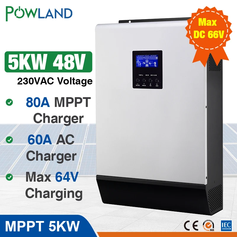 5000W солнечный инвертор 80A со слежением за максимальной точкой мощности