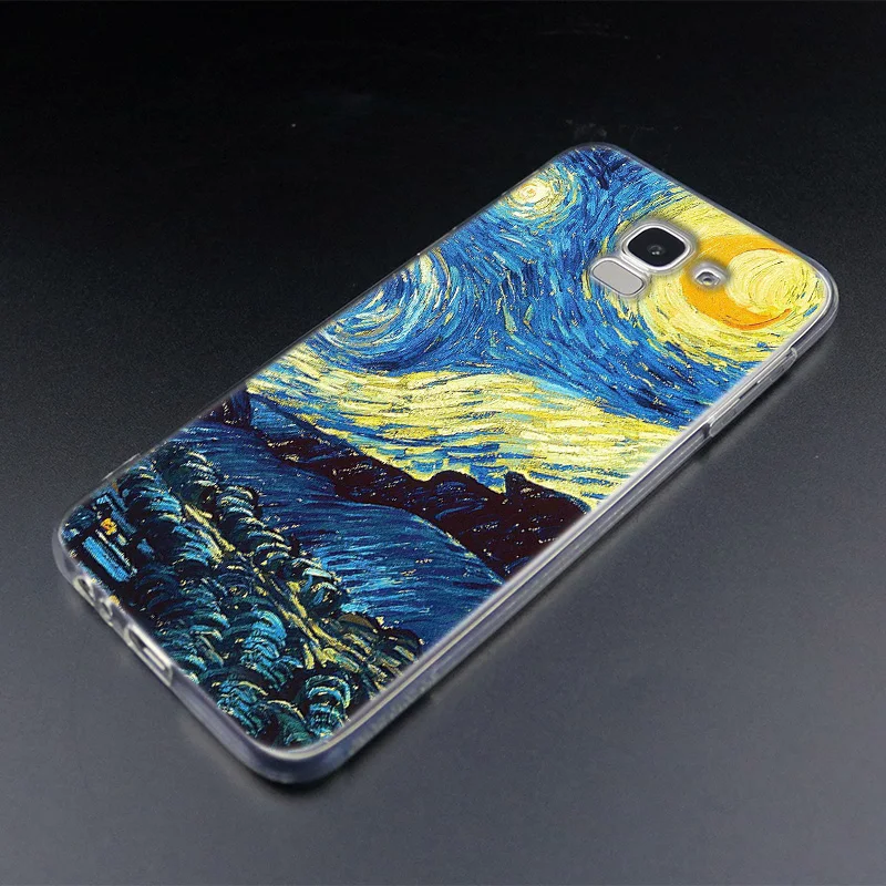 Популярный Мягкий силиконовый чехол Van Gogh Tardis для Samsung Galaxy J2Pro J4 J6 J8 2018 J3 J5 J7 2016 2017EU