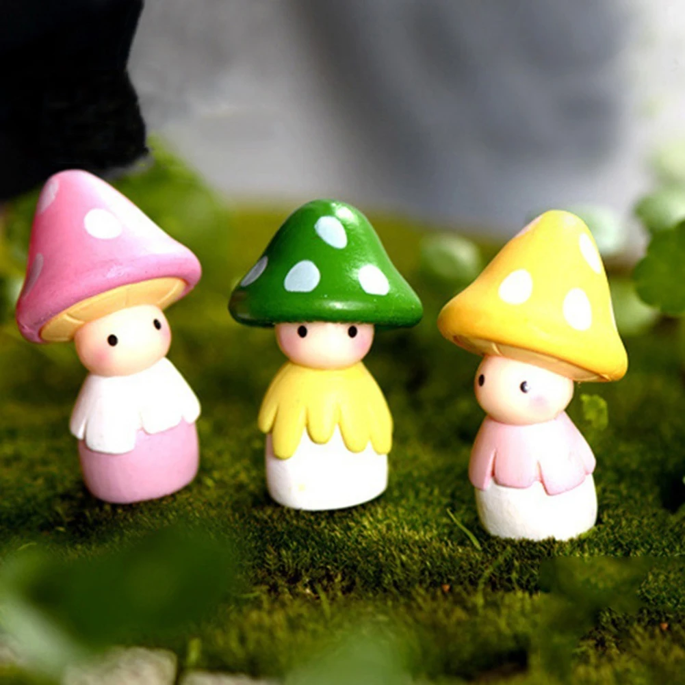 Lovely Mushroom Doll Micro Landscape Bonsai Dollhouse Home Decor Gift Fairy Garden Miniatures Decoration Crafts | Дом и сад
