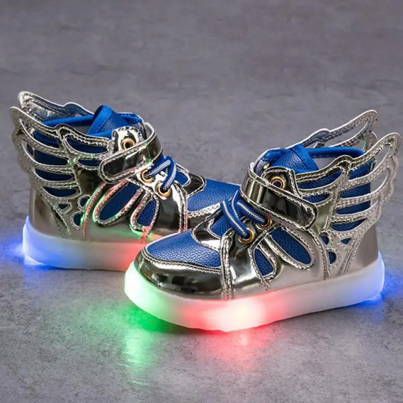 New baby дети shoes мальчики светящиеся кроссовки со светом pu кожа светодиодные