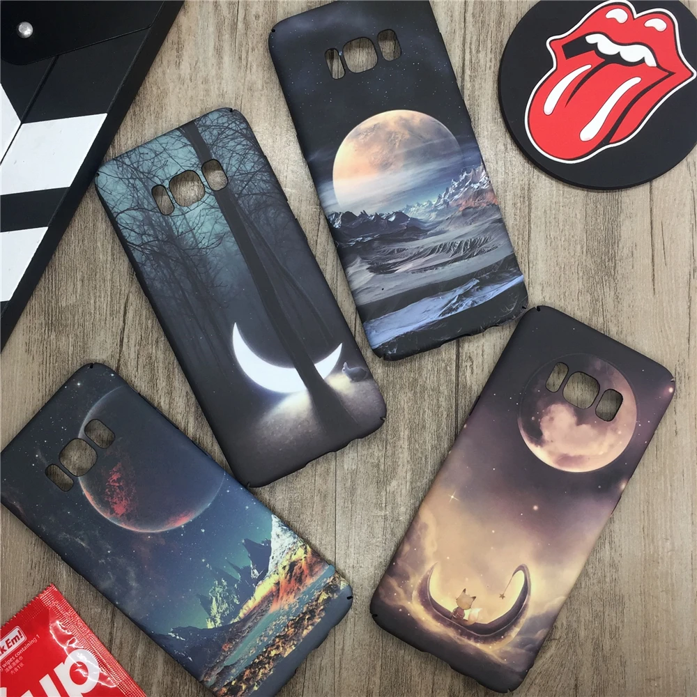 Art Space Planet Moon Stars Cases For Samsung Galaxy S7 Case Luminous Matte PC S7+ S7Edg Hard Cover Couqe |