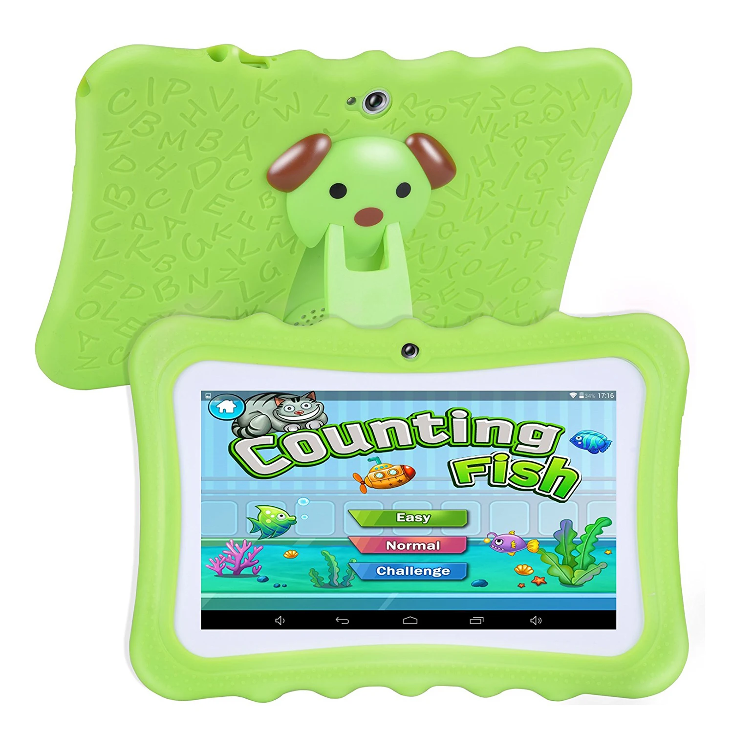 Green Детская обучающая машина Tablet лучший подарок для детей с 7 дюймовым HD с силиконовый чехол USB зарядка(4 ядра, 8 Гб Wi-Fi и синего цветов - Цвет: Green