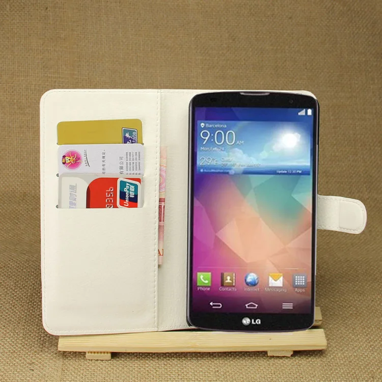 Кожаный Бумажник Стенд Флип Слот Для Карты Телефон Дело Чехол LG G Pro 2 D837 D838 |