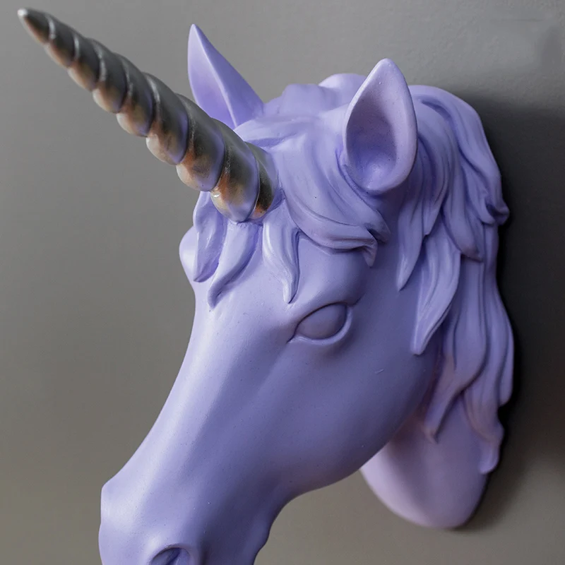 Скандинавский стиль триколор единорог стерео настенные украшения для гостиной