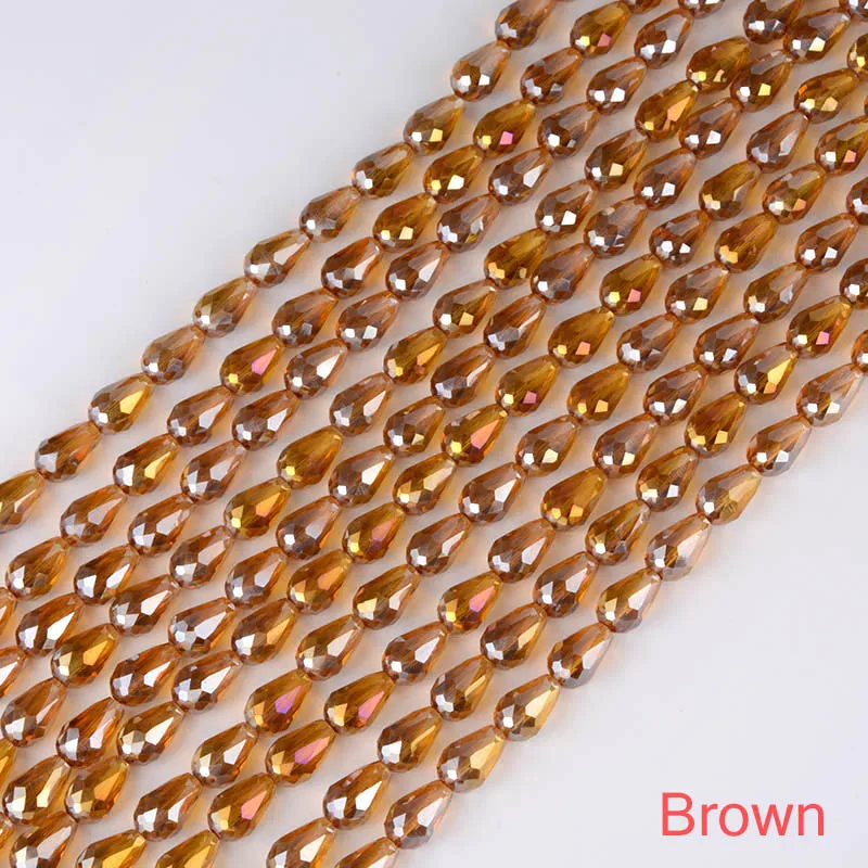 Brown 4x6 мм 6x8 мм 8x11 мм 10x15 мм капельница для воды стекло в форме груши бусины Австрийские кристаллы Камни в форме капли Бусины Подходят Набор для изготовления ювелирных украшений вручную - Цвет: Brown