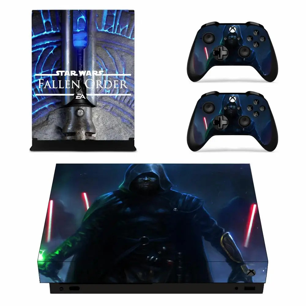 Звездные войны джедая Падший заказ наклейка на кожу для Xbox One X консоль и контроллеры Скины наклейки s для Xbox One X виниловое покрытие