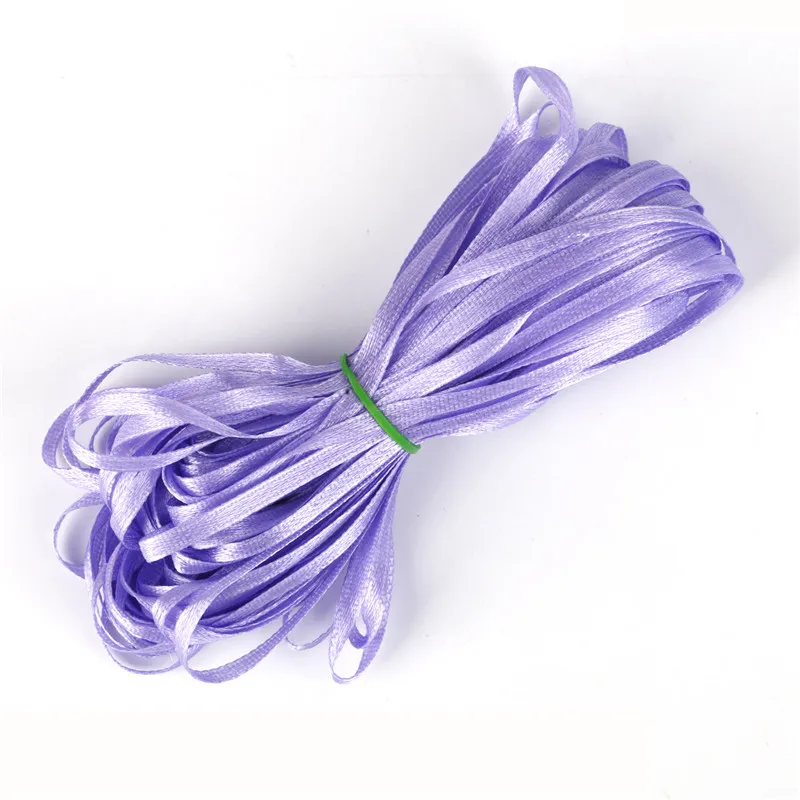 Light Purple 3 мм 25 ярдов/партия ручной работы DIY шелковая атласная лента для судов Швейные Ткань подарок Обёрточная бумага Рождество Свадебная вечеринка украшения - Цвет: Light Purple
