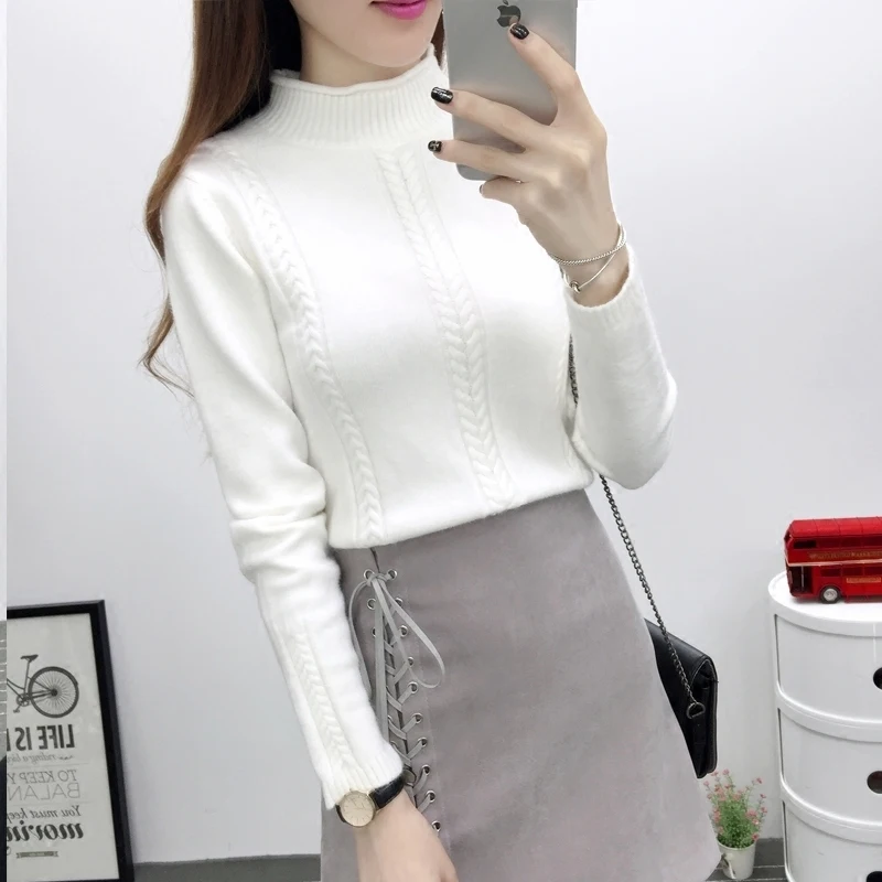 Vintarfell Thicken Knitted Sweaters Pullovers Women Winter Warm Turtleneck Full Sleeve Jumpers Female Cotton Tricot Tops Mujer | Женская