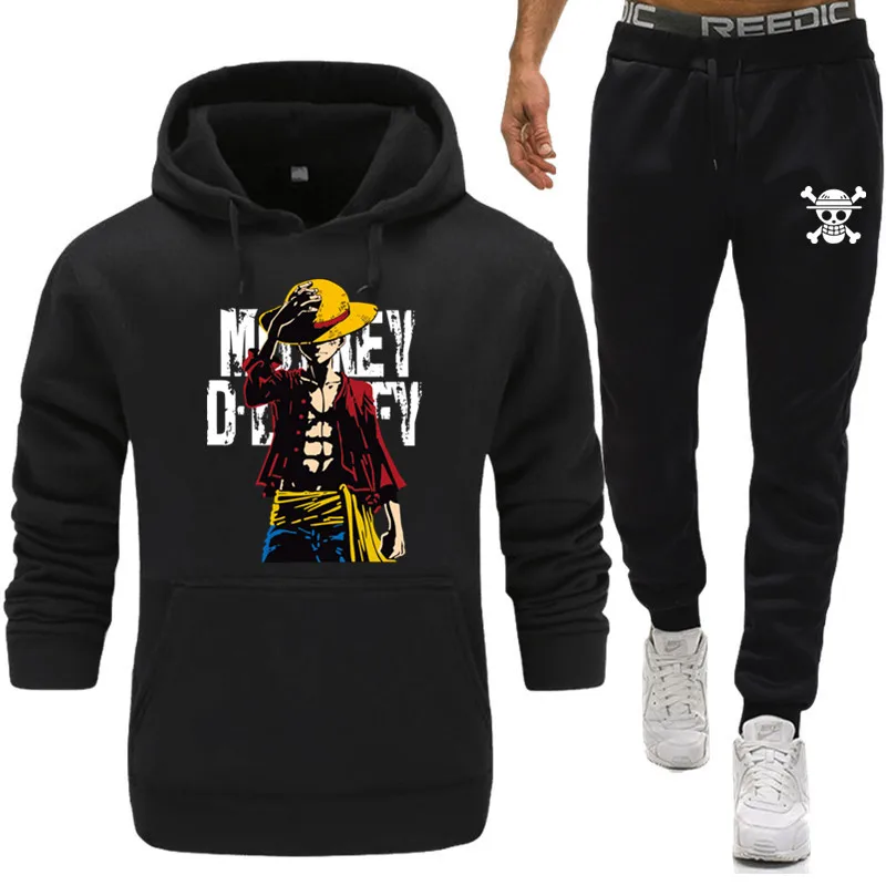 Спортивный костюм Luffy цельный Толстовка уличная одежда с капюшоном Мужские