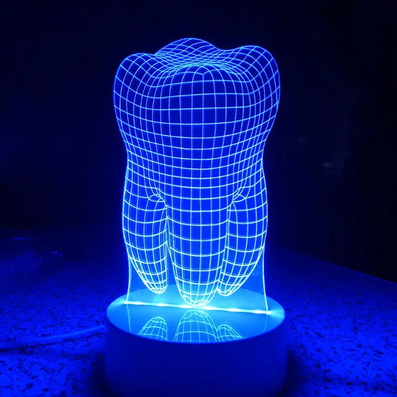 Светодиодный настольный светильник зубного типа 3D лампа стоматологический