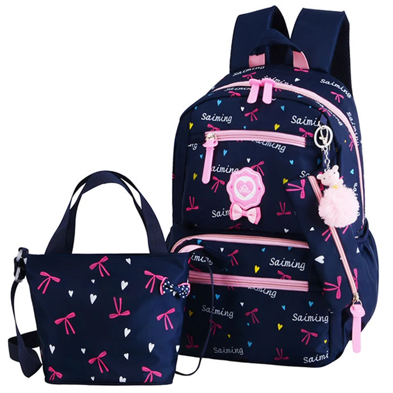 3 шт./компл. детский школьный ранец, ортопедический рюкзак, школьные ранцы для девочек-подростков, дорожный рюкзак с принтом