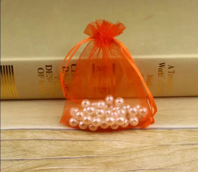 Orange 10 шт. 15x20 20x30 25x35 30x40 см Сумка из органзы, упаковка для ювелирных изделий, сумки для свадебной вечеринки, демонстрационные сумки для рождественских подарков и мешков - Цвет: Orange