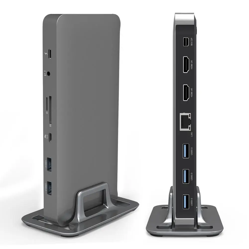Cacoy универсальная алюминиевая док-станция для MacBook и Windows компьютера (2 HDMI Mini DP 5USB3. 0
