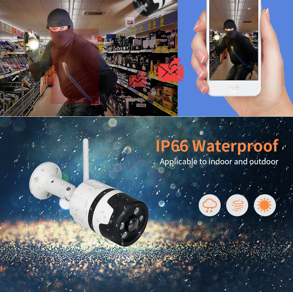 SECTEC Wifi уличная ip-камера 1080P 720P Водонепроницаемая беспроводная камера безопасности двухсторонняя аудио камера ночного видения P2P цилиндрическая CCTV камера