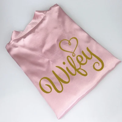 C & Fung невесты wifey халат Золотой атласный белый свадебный peignoir femme подарок для