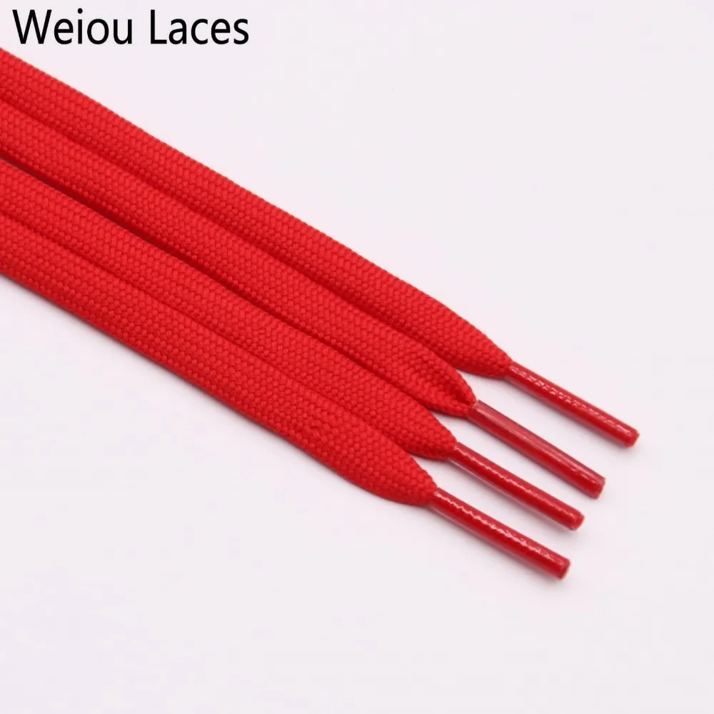 3005 Red Weiou Новые 7 мм 34 однотонные шнурки пара классических полых двойных плоских шнурков тканые шнурки Спортивные Повседневные шнурки - Цвет: 3005 Red